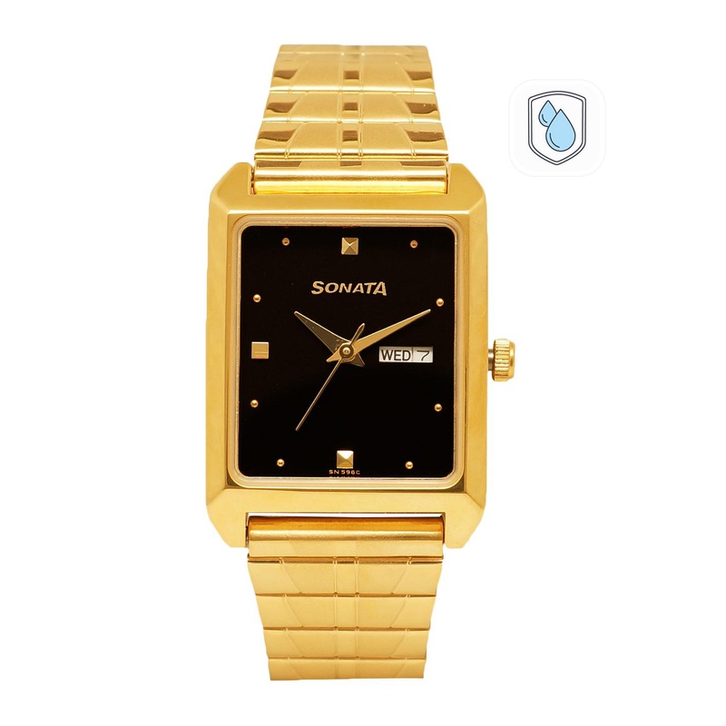 Sonata Men Black Analogue Watch NK7007YM04