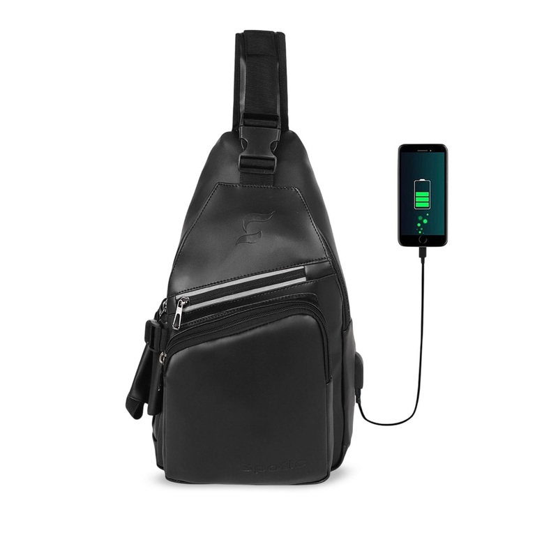 SPOTIC Unisex Brand Logo Printed Crossbody Shoulder Bag