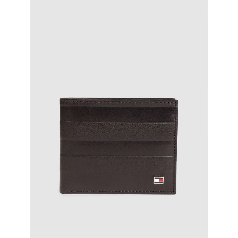 Tommy Hilfiger Men Brown Textured Two Fold Leather Wallet