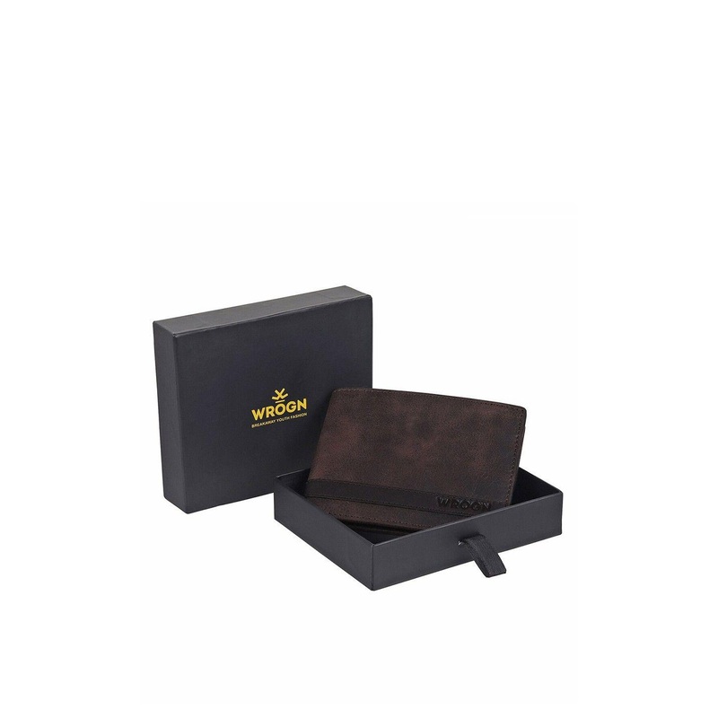 WROGN Men Leather Two Fold Wallet