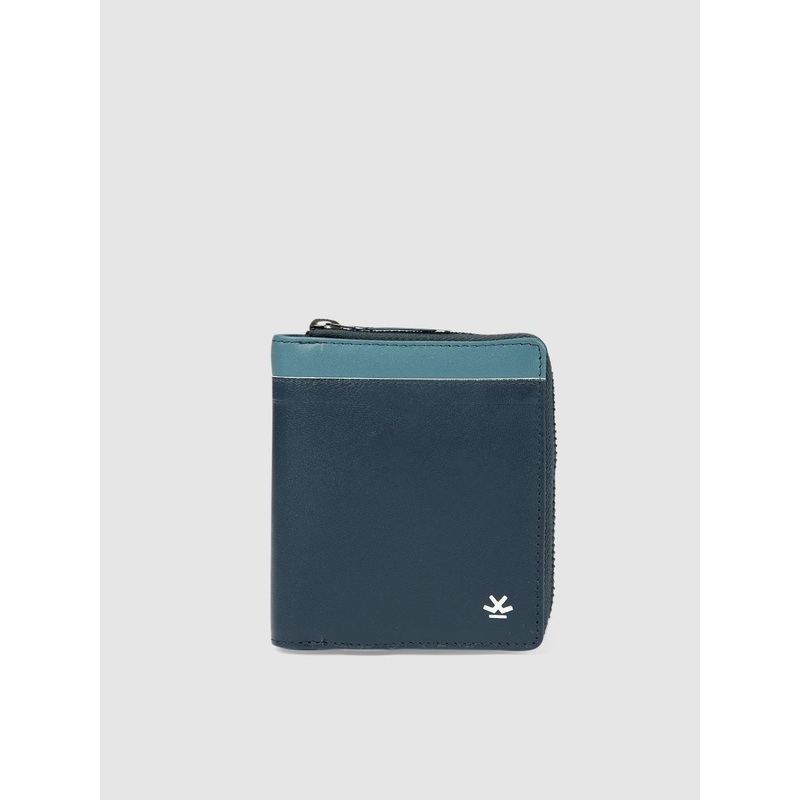 WROGN Men Teal Blue Zip Around Wallet