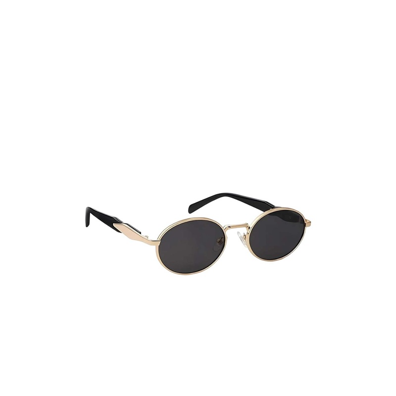 4Flaunt Unisex Oval Sunglasses with UV Protected Lens 4F-ESSNTL03-GLDGRY