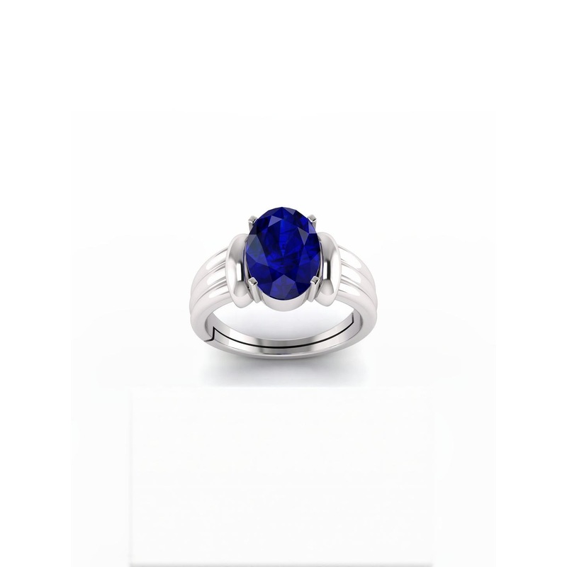 6.25 Ratti 5.72 Carat Neelam Blue Sapphire Adjustable Ring for Men & Women Neelam