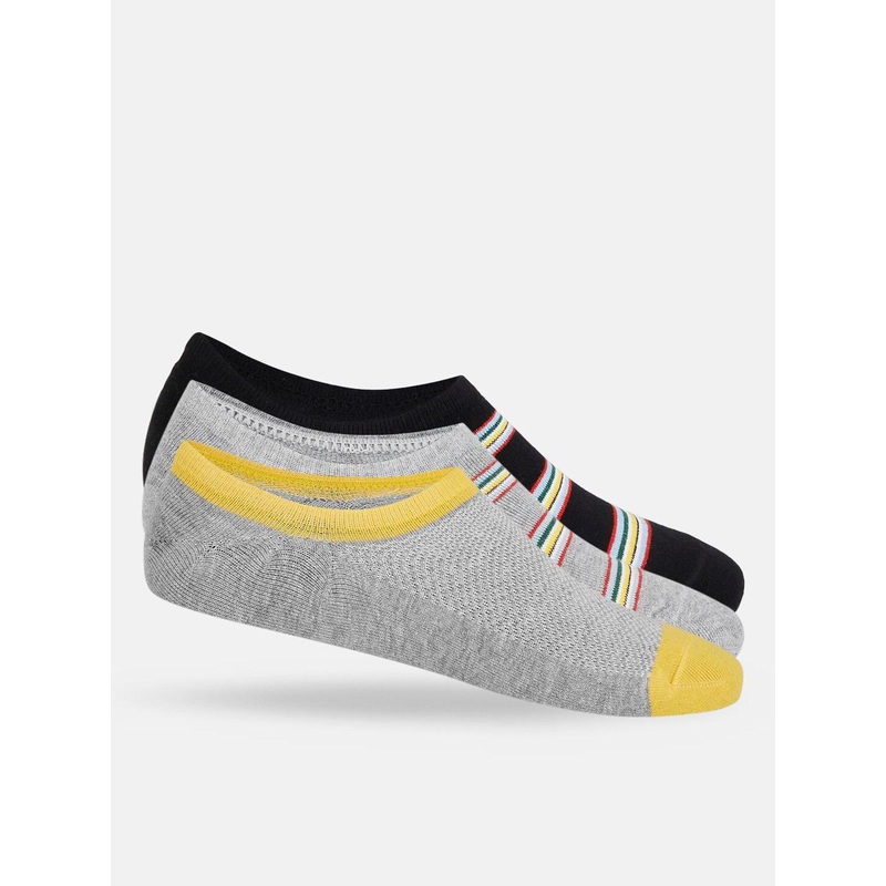 Ajile by Pantaloons Men Pack Of 3 Assorted Shoe-Liners Socks