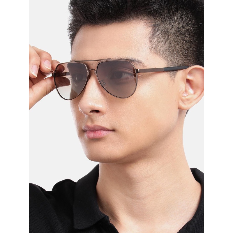 Carlton London Brown Toned with Polarised Lens Aviator Sunglass