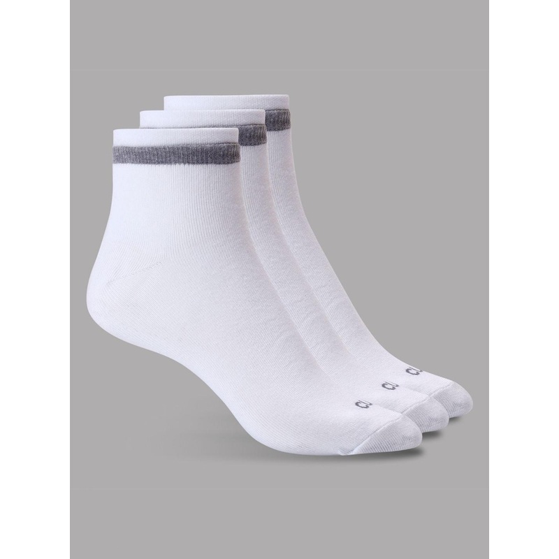CULT  Men Pack of 3 Ankle Length Cotton Socks White
