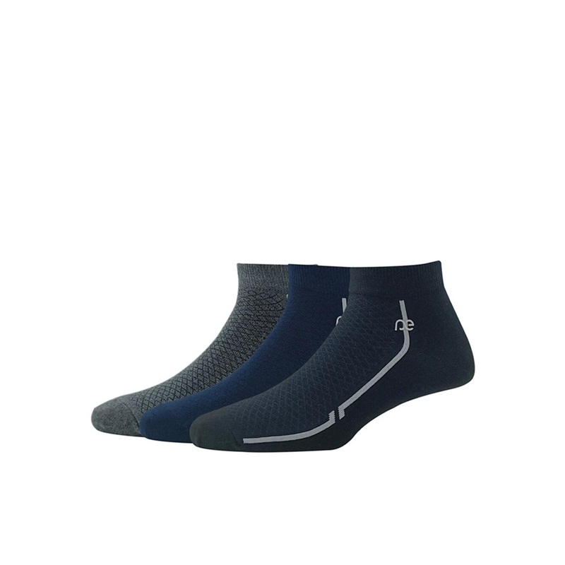 Peter England Pack of 3 Patterned Cotton Ankle-Length Socks