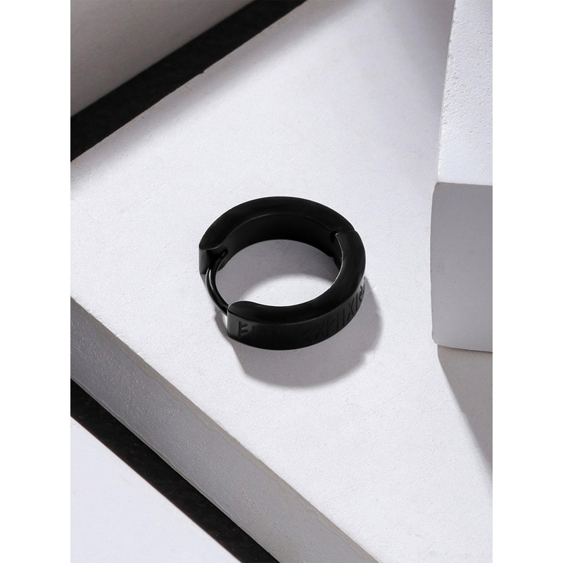 Yellow Chimes Men Stainless Steel Circular Hoop Earrings