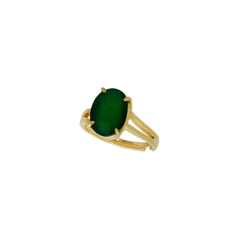 11.25 Ratti 10.60 Carat Natural Panna Emerald Adjustable Ring With Lab Certificate