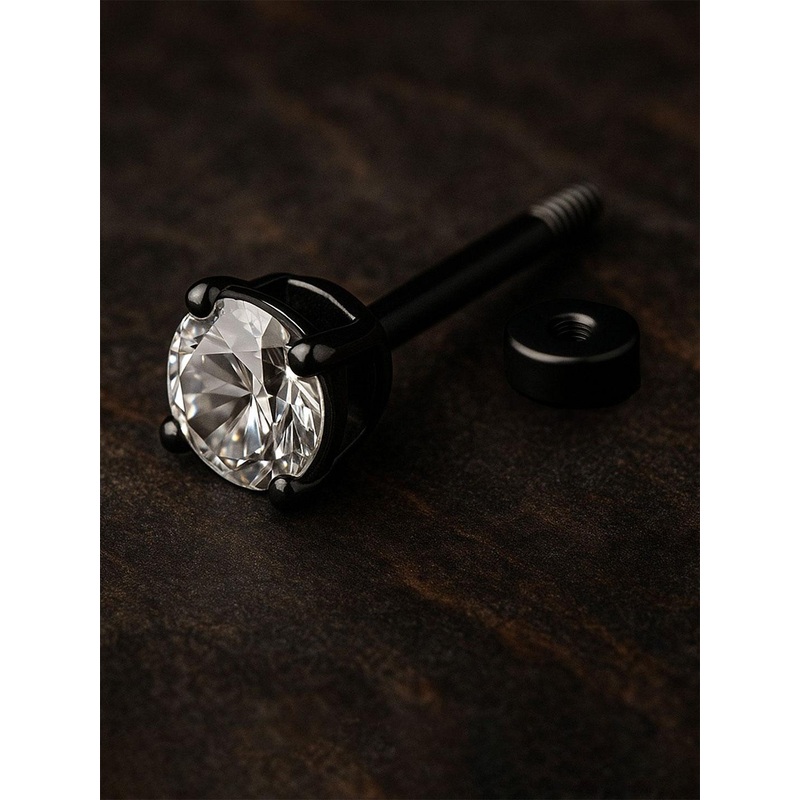 Adwitiya Collection Men Artificial Stones Studded Circular Shaped Studs