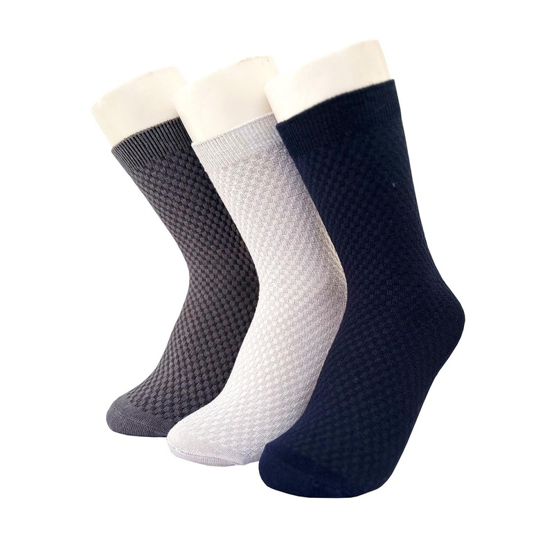 Alexvyan Men Pack of 3 Patterned Bamboo Calf-Length Summer Soft Socks