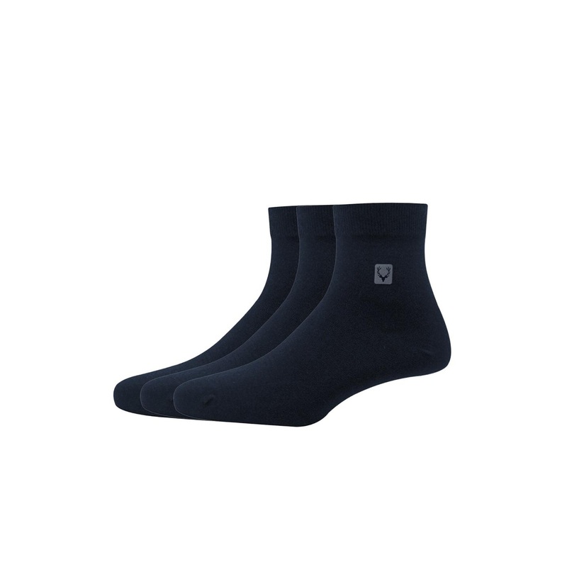 Allen Solly Men Pack Of 3 Navy Blue Solid Above Ankle-Length Socks