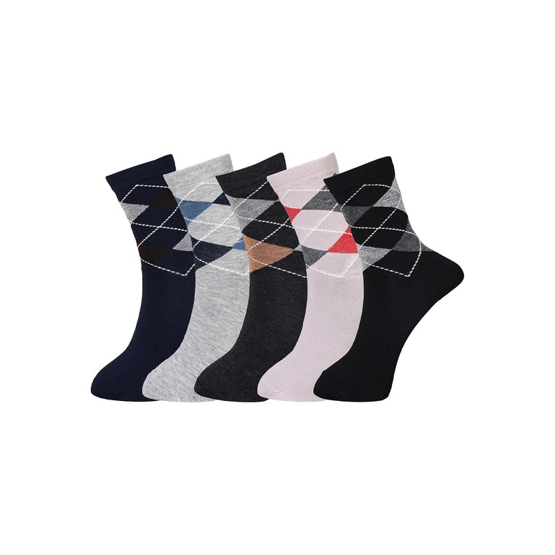 BAESD Men 5 Pcs Patterned Calf-Length Socks