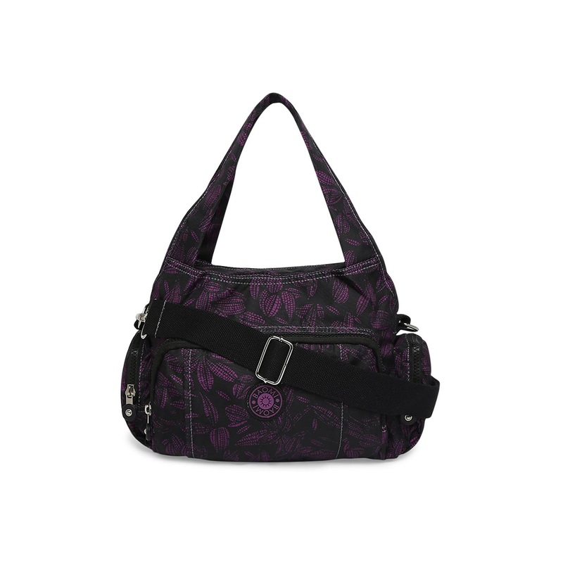 BAOMI Black Floral Printed Shopper Shoulder Bag
