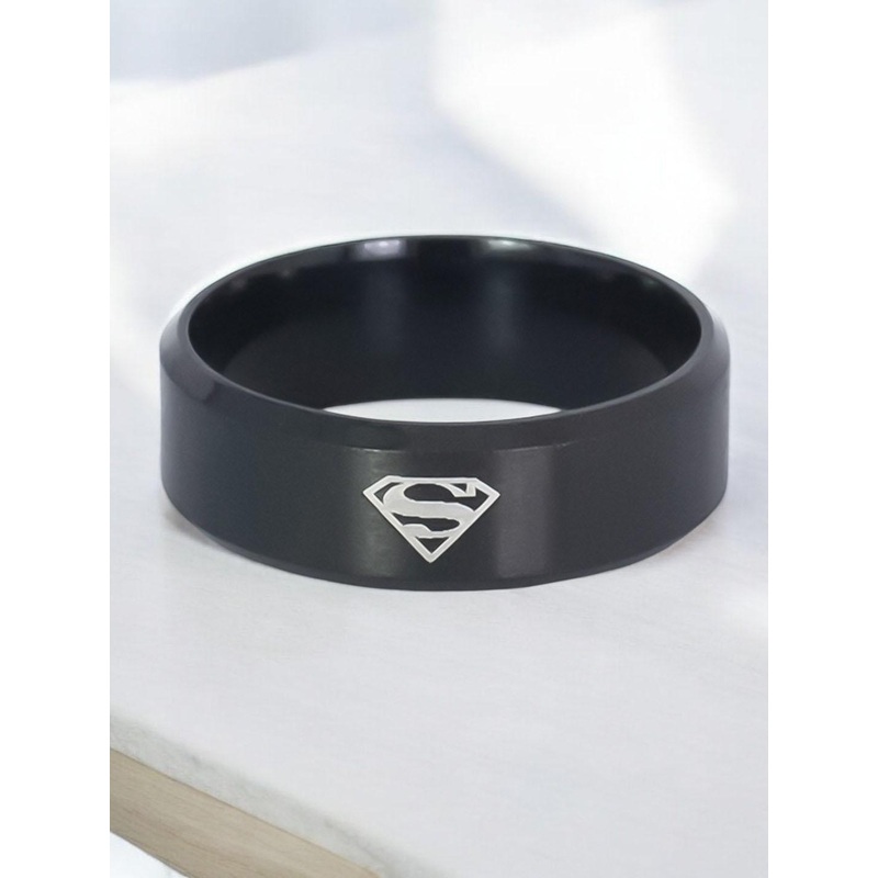fabula Men Titanium Superman Broad Band Ring