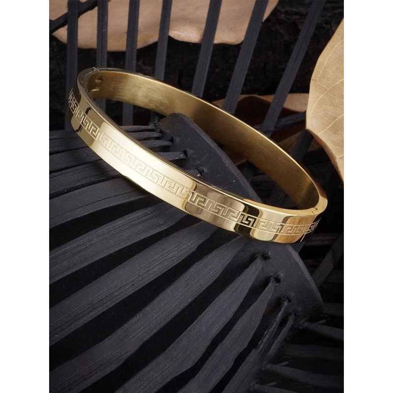 MEENAZ Men Rose Gold-Plated  American Diamond Kada Bracelet