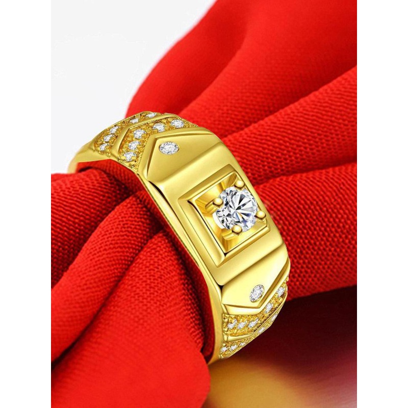 MYKI Men Gold-Plated CZ-Studded Finger Ring