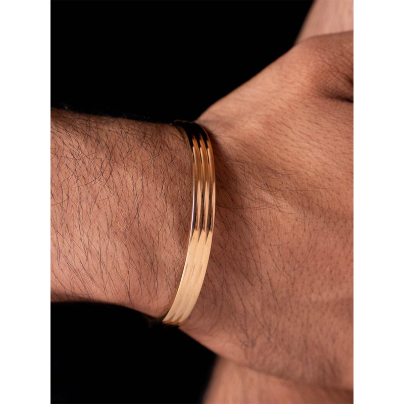 SWASHAA Men Rose Gold-Plated Kada Bracelet