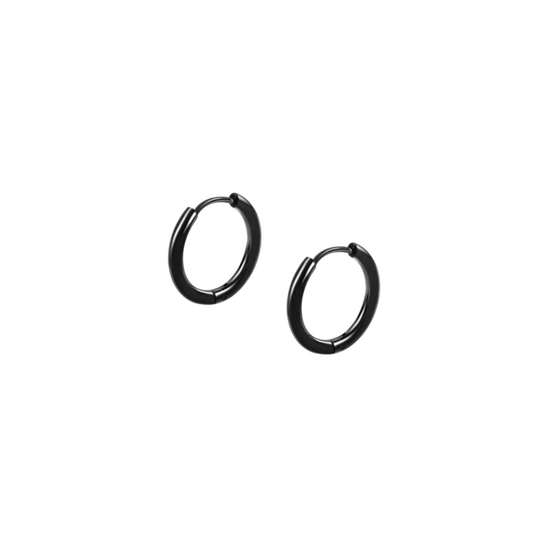 The Roadster Lifestyle Co. Men Stainless Steel Circular Bali Hoop Earrings
