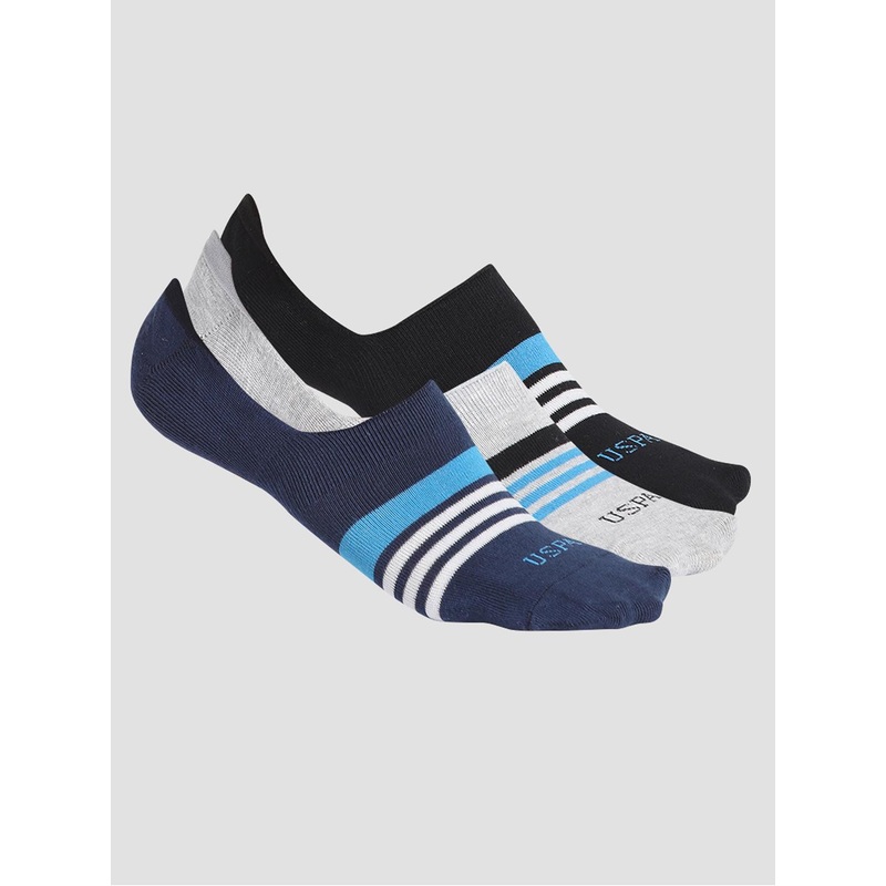 U.S. Polo Assn. Men Pack Of 3 Silicone Grip No Show I646 Socks