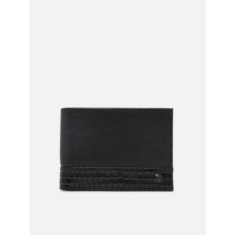Van Heusen Men Abstract Textured Leather Two Fold Wallet