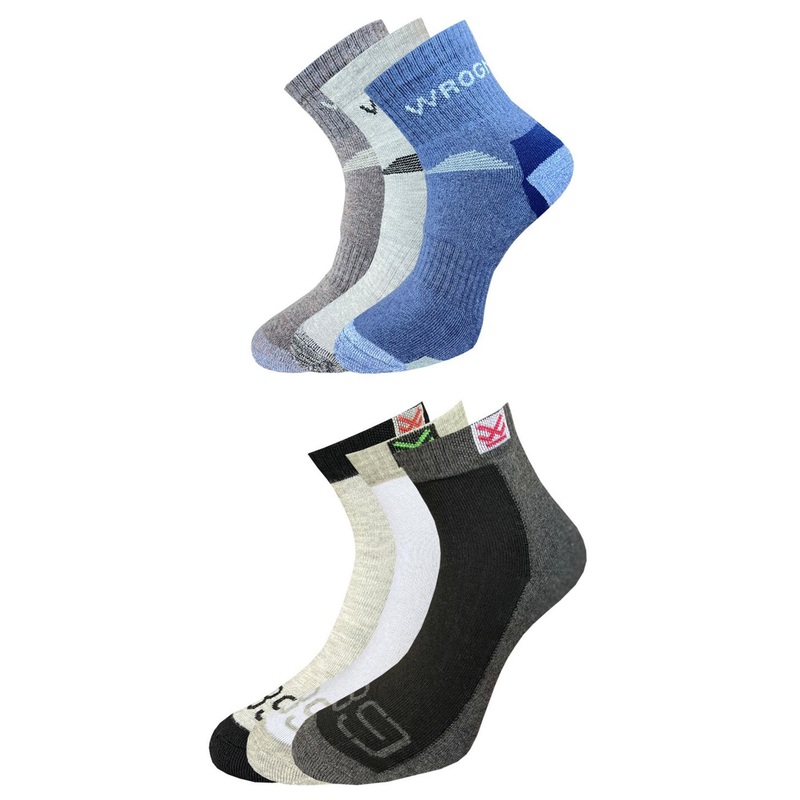 WROGN Men Pack Of 6 Patterned Ankle Length Socks