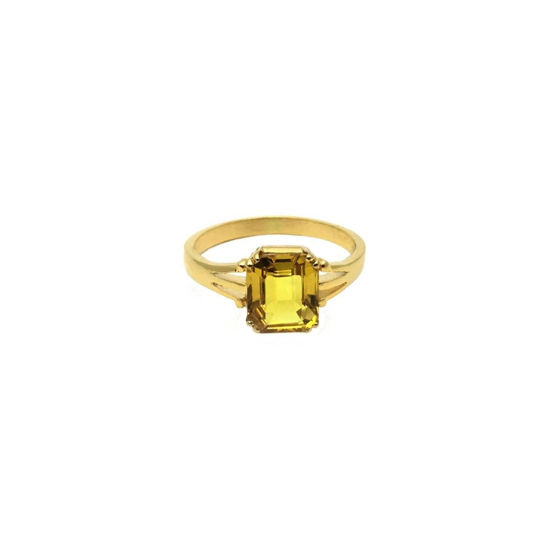 GenZcomplex Gold-Plated Square Artificial Stone Studded Finger Ring