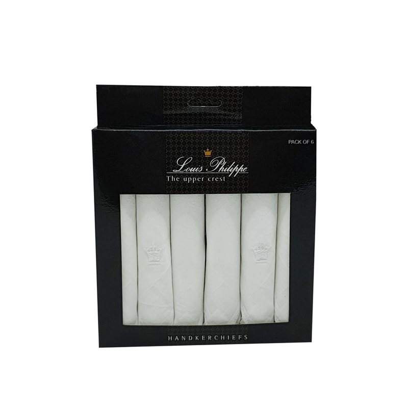 Louis Philippe Pack Of 6 Cotton Moisture Absorbant  Handkerchiefs
