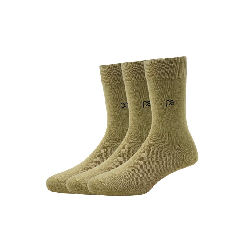 Peter England Men Pack of 3 Beige Calf Length Socks