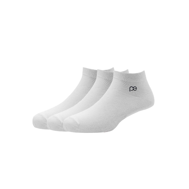 Peter England Men Pack Of 3 White Solid Ankle Length Socks