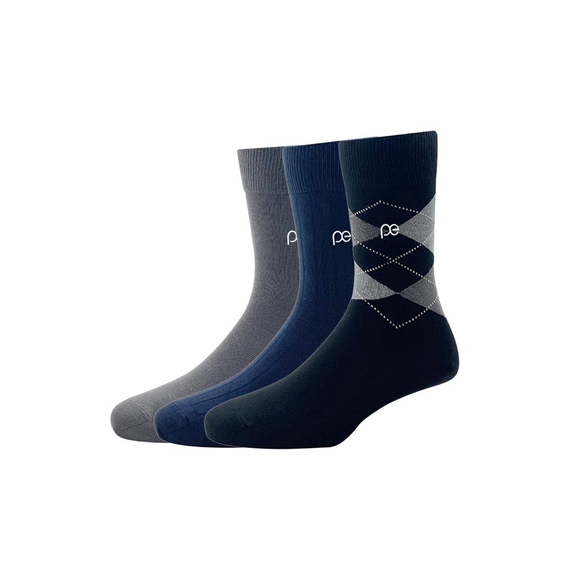 Peter England Men Set of 3 Calf-Length Assorted Socks