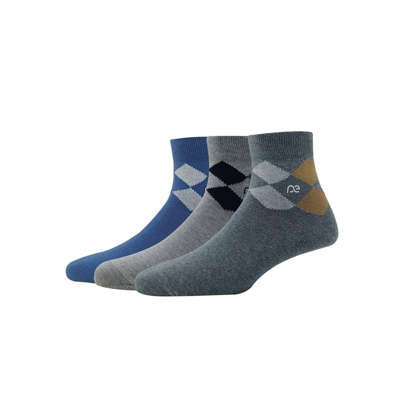 Peter England Pack Of 3 Patterned Quarter-Length Socks