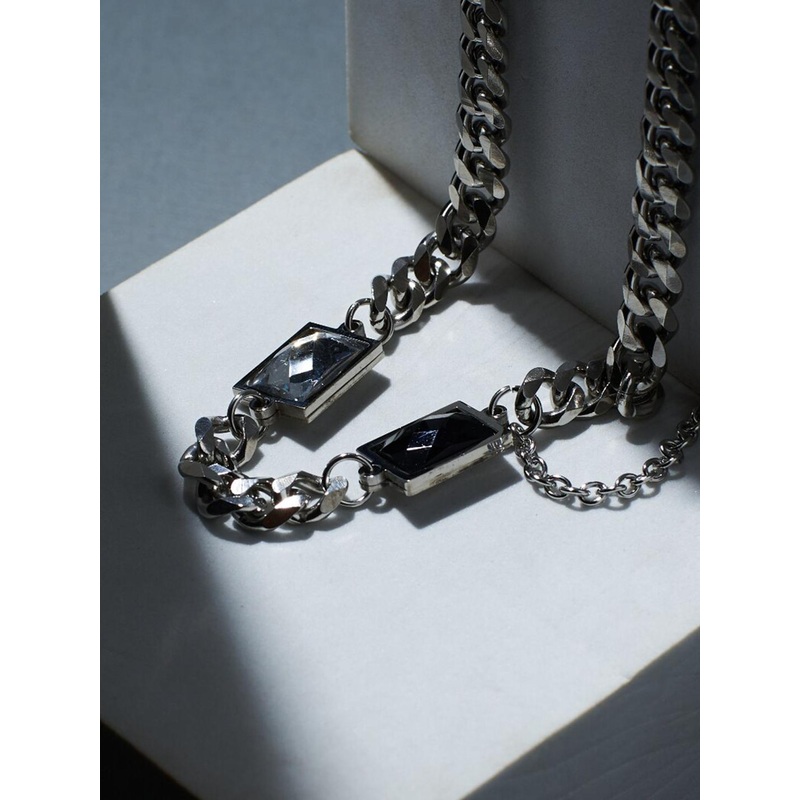 SALTY Men Stainless Steel Dainty Stone Chain