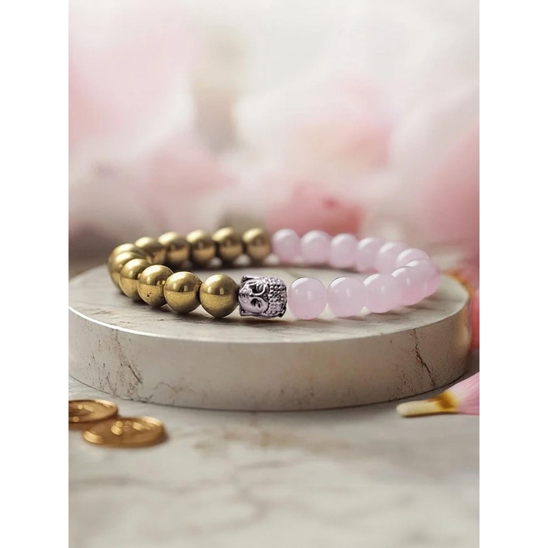 SENROAR  Multi Fabric Crystals Elasticated Bracelet