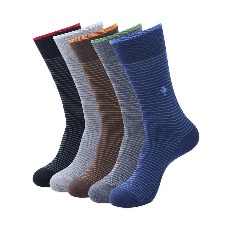 Socksxpress Men Pack Of 5 Assorted Calf-Length Socks