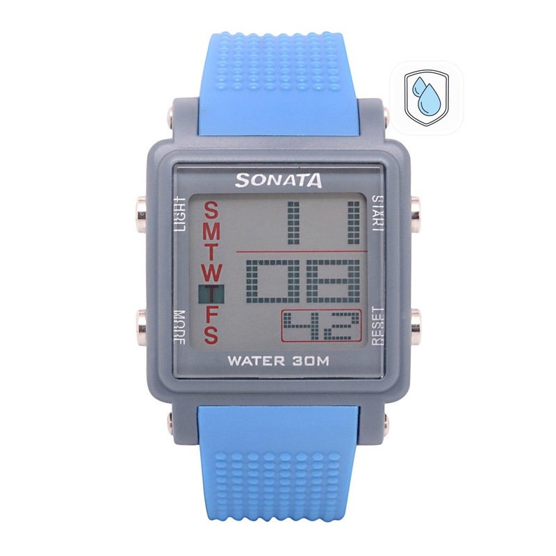 Sonata Men Blue Digital Watch NH77043PP04