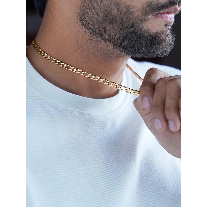 SWASHAA Men 18K Gold Plated Stainless Steel Chain