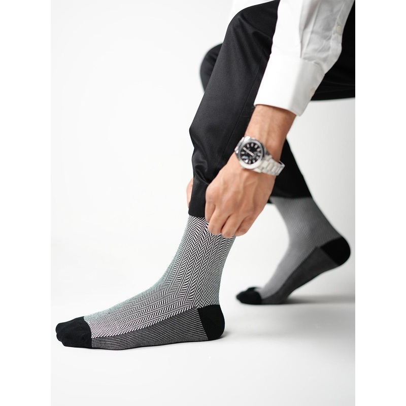 Theater Men Black Mercerized Cotton Formal Socks
