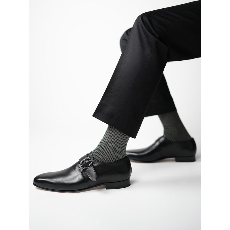 Theater Men Green Mercerized Cotton Formal Socks