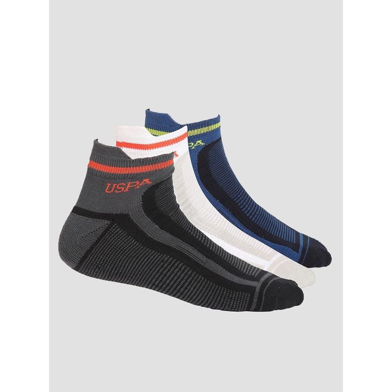 U.S. Polo Assn. Men Pack Of 3 Ankle Length Striped ES006 Socks