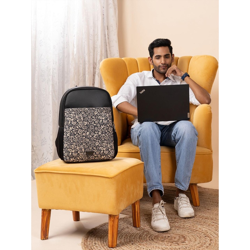 ZOUK Unisex Floral Printed Water Resistance Backpack Up To 16 Inch