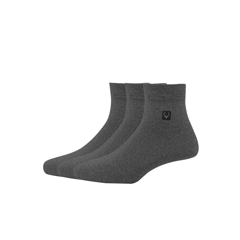 Allen Solly Pack Of 3 Charcoal Solid Above Ankle Length Socks