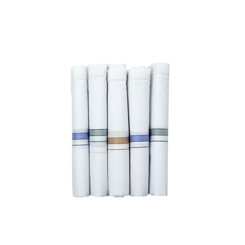 CRUSSET Men Pack of 10 White Handkerchiefs