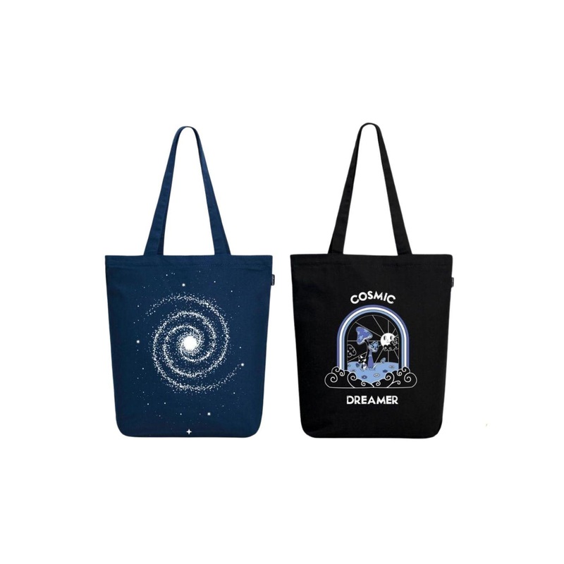 EcoRight Unisex Set Of 2 Printed Pure Cotton Shopper Tote Bags