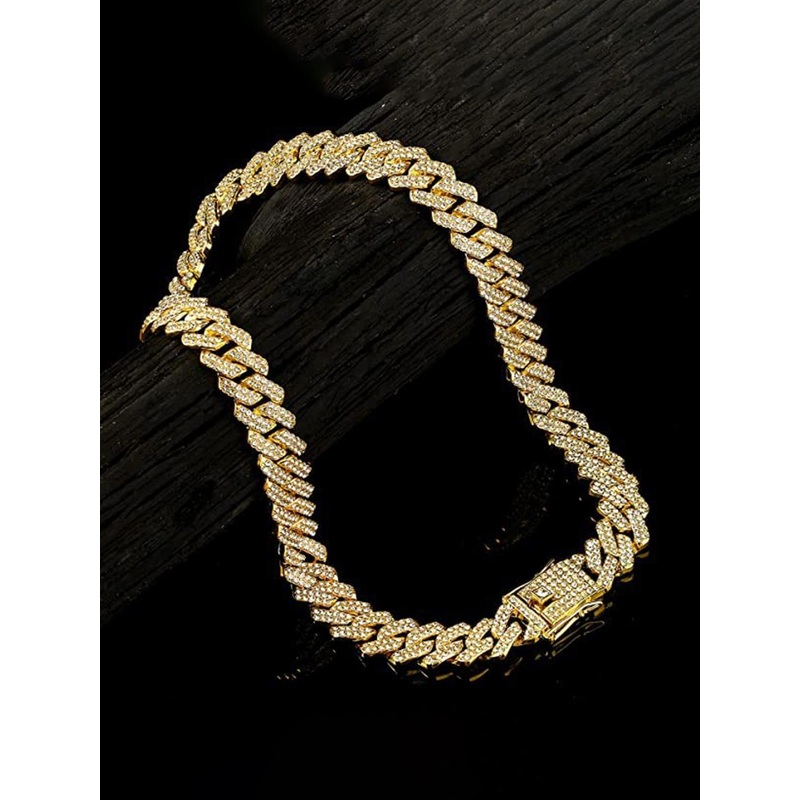 MEENAZ Men Gold-Plated CZ Studded Necklace Chain