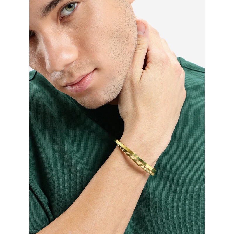 Men’s Gold Plated Double layer Cuff Bracelet