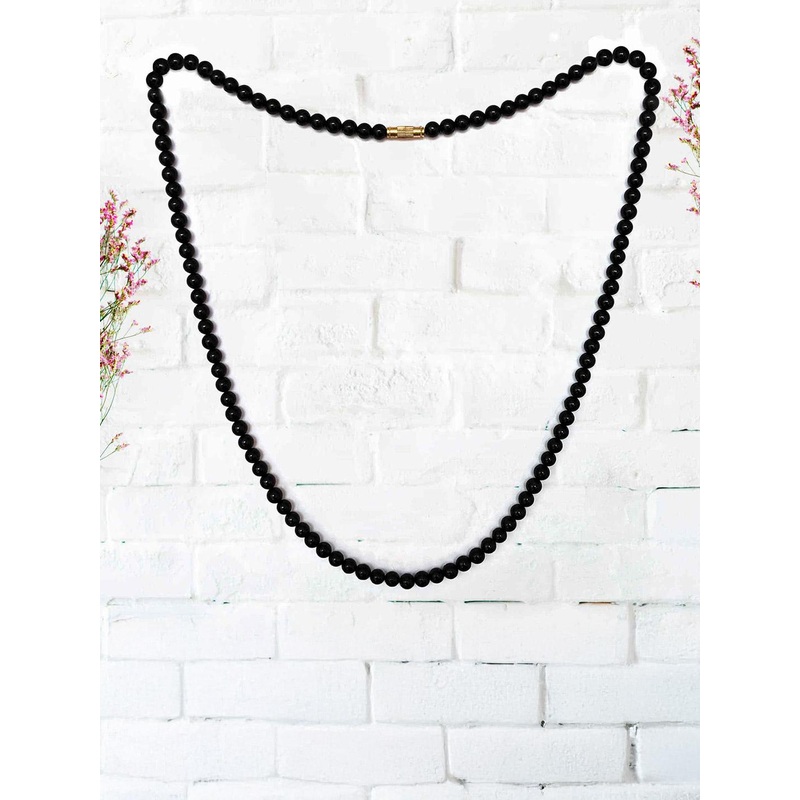 Natural Black Tourmaline Mala with Certificate