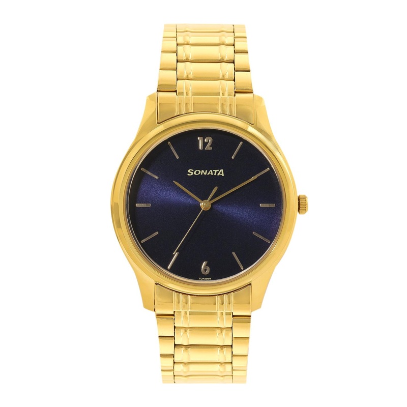 Sonata Men Stainless Steel Dial & Bracelet Style Straps Analogue Watch 77082YM07