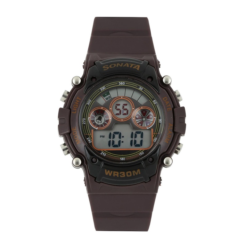 Sonata Ocean Series Men Burgundy Dial Digital Watch 77006PP03J