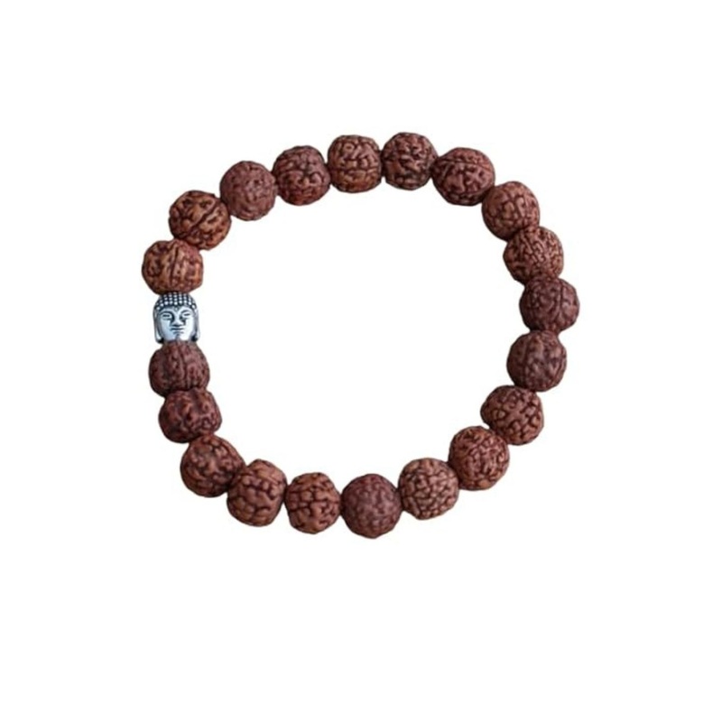 VIBESLE Unisex Rudraksha Beads Elasticated Slip-On Bracelet
